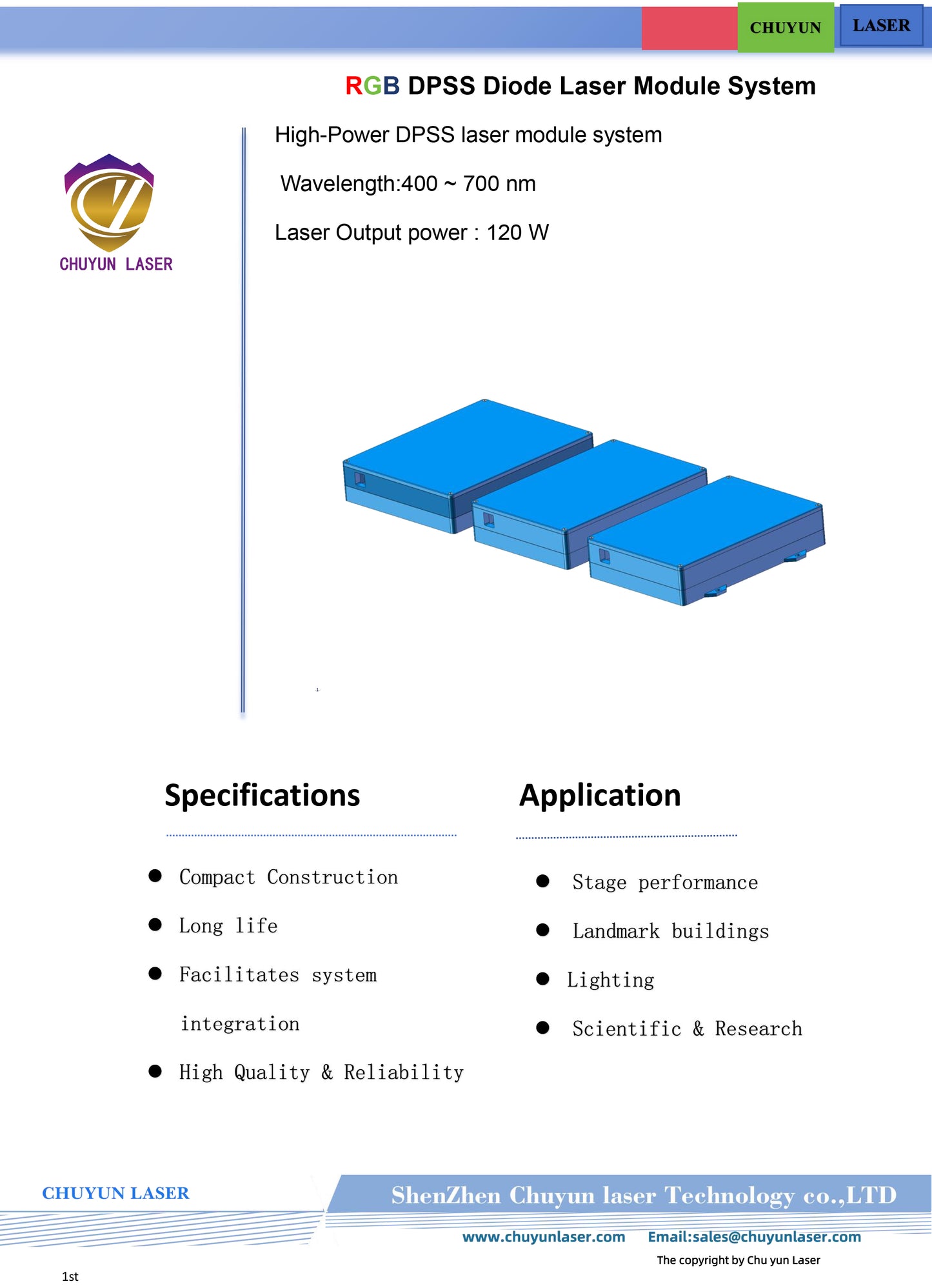 CY-9120-RGB120W 120w laser module