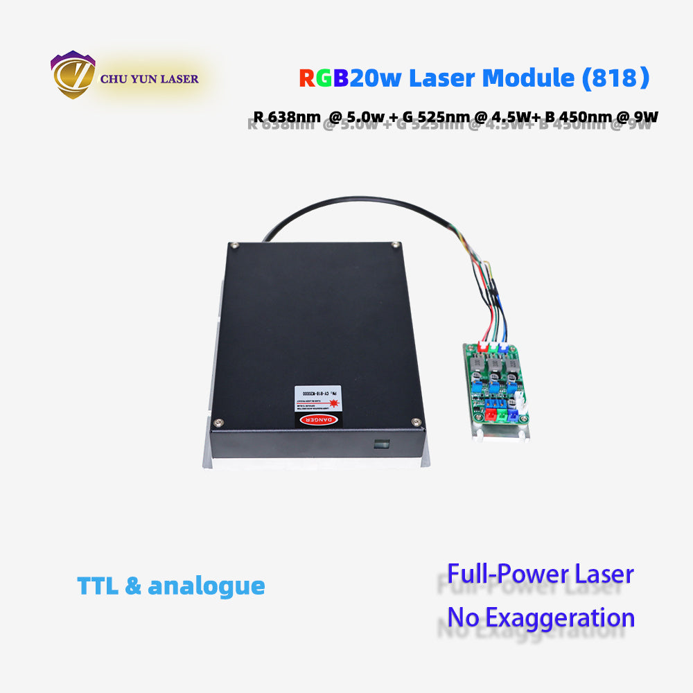CY-818-RGB20W AC110~230V rgb20w rgb laser module with ttl & analogue modulation with TEC cooling