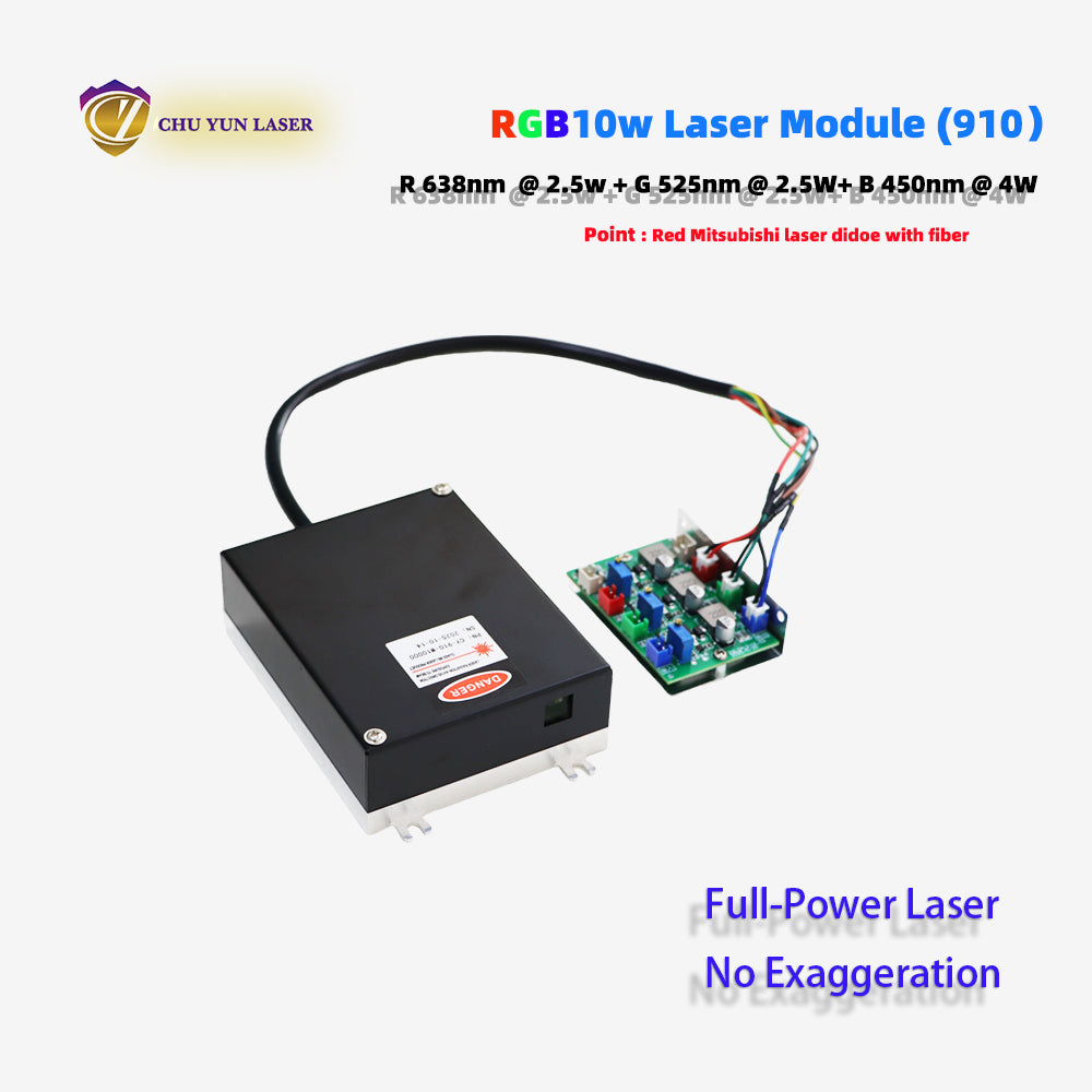 910-rgb10w 10w laser module with ttl & analogue modulation with tec cooling for laser projector laser source