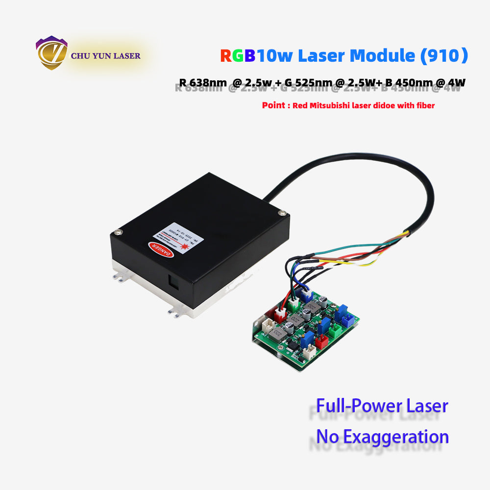 910-rgb10w 10w laser module with ttl & analogue modulation with tec cooling for laser projector laser source