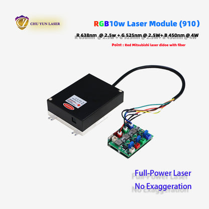 910-rgb10w 10w laser module with ttl & analogue modulation with tec cooling for laser projector laser source