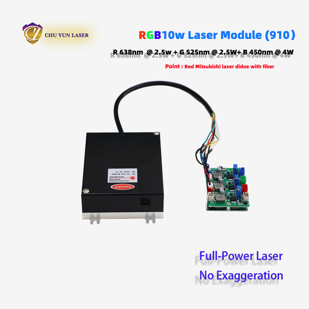 910-rgb10w 10w laser module with ttl & analogue modulation with tec cooling for laser projector laser source