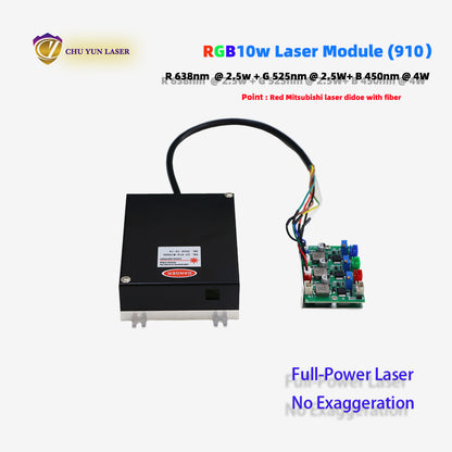 910-rgb10w 10w laser module with ttl & analogue modulation with tec cooling for laser projector laser source