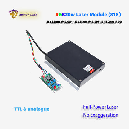 CY-818-RGB20W AC110~230V  rgb20w rgb laser module with ttl & analogue modulation with TEC cooling