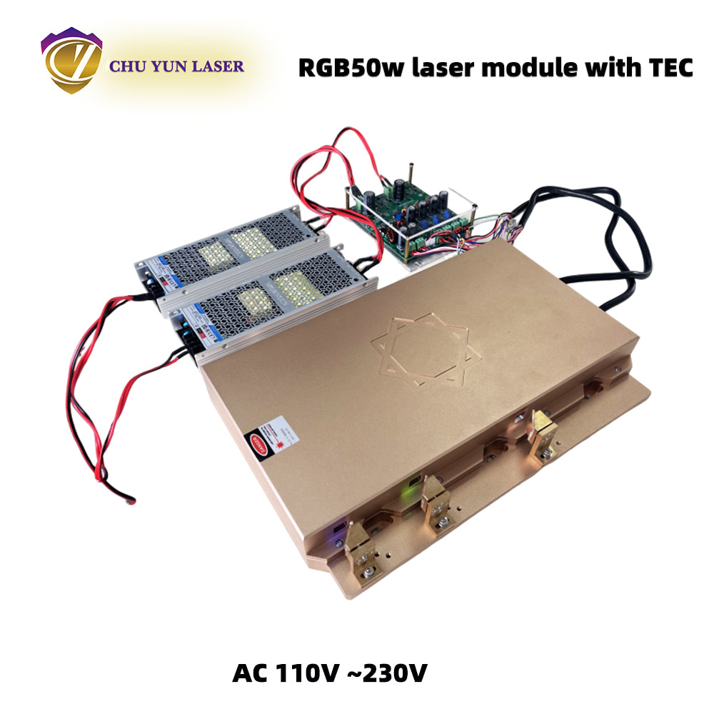 AC 110~230V  rgb50w  laser module with ttl & analogue modulation with TEC cooling