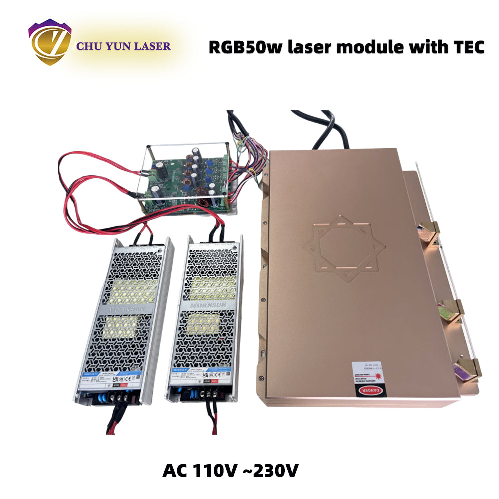 AC 110~230V  rgb50w  laser module with ttl & analogue modulation with TEC cooling