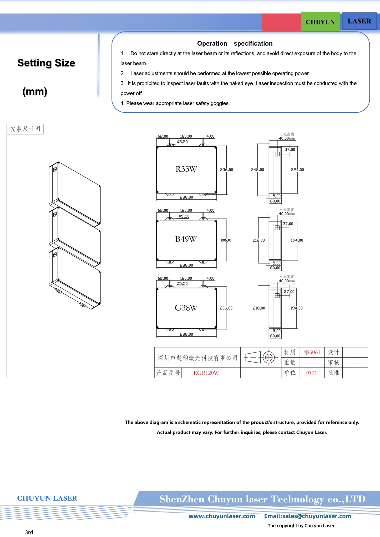 CY-9120-RGB120W 120w laser module