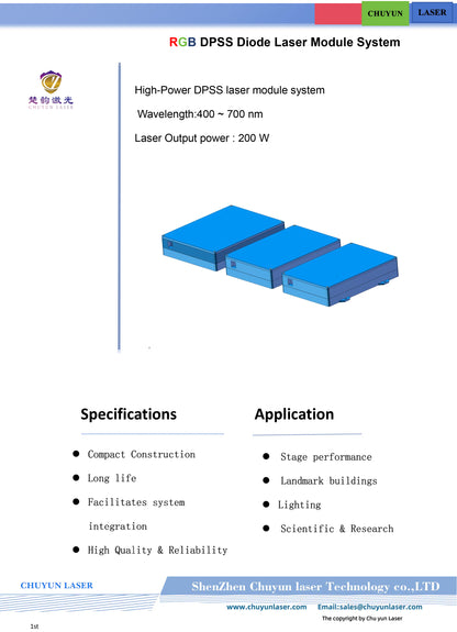 CY-9200-RGB200W 200w laser module