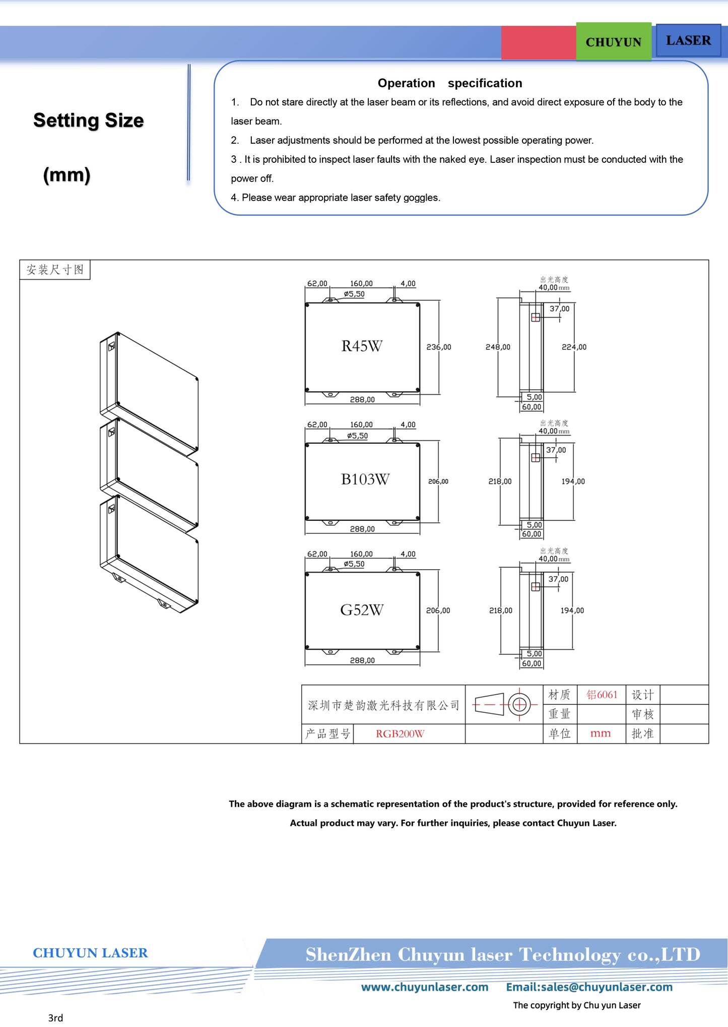 CY-9200-RGB200W 200w laser module