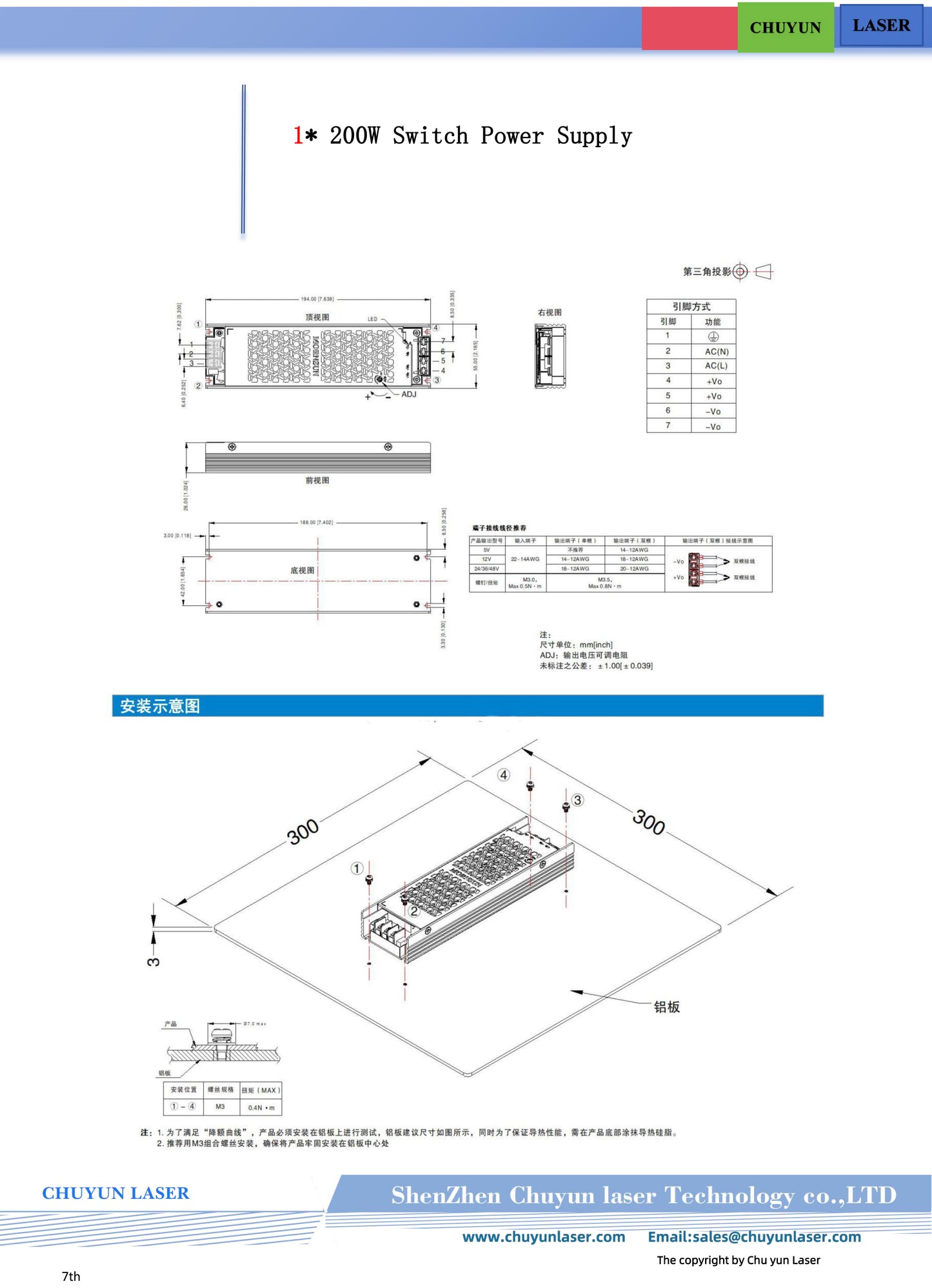 CY-9200-RGB200W 200w laser module