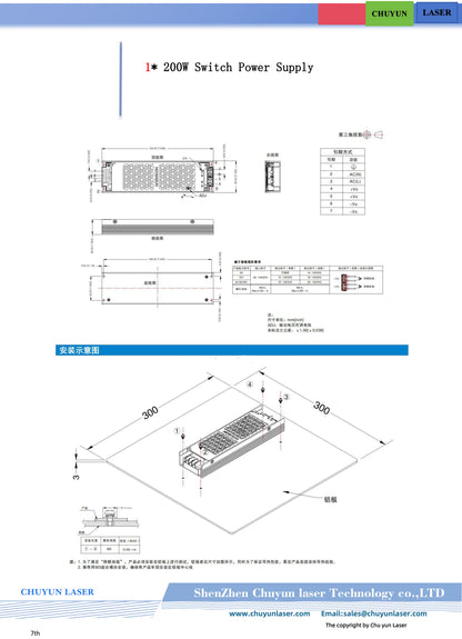 CY-9200-RGB200W 200w laser module