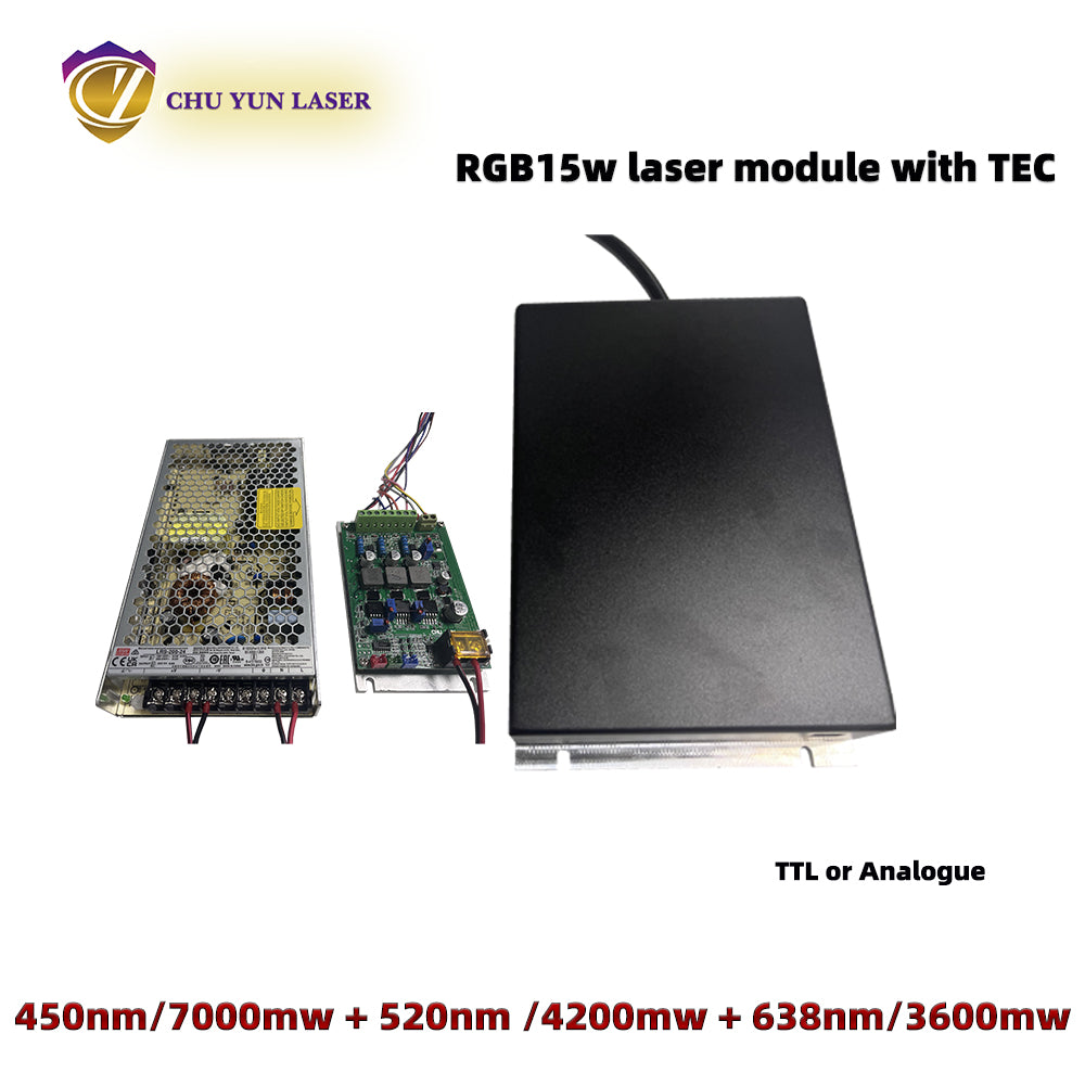 AC 110~230V  rgb15w white laser module with ttl & analogue modulation with conduct cooling