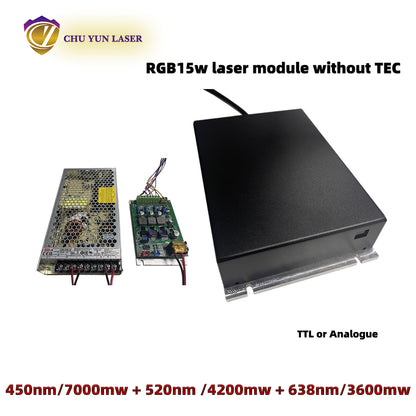 AC 110~230V  rgb15w white laser module with ttl & analogue modulation with conduct cooling