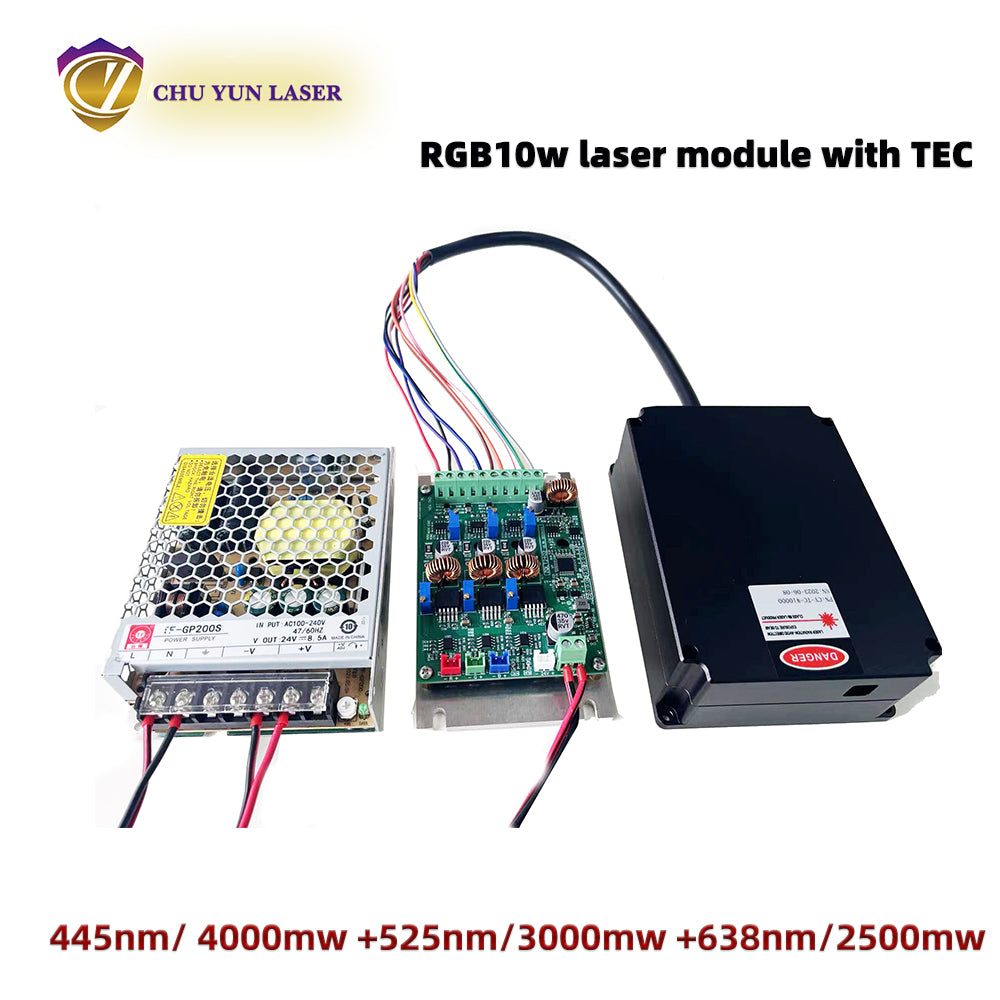 rgb10w white laser module with ttl & analogue modulation with tec cooling