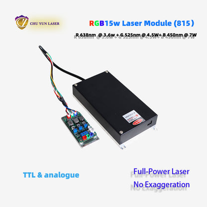 815-rgb15w laser module with ttl & analogue modulation with conduct cooling as for laser lamp for laser show