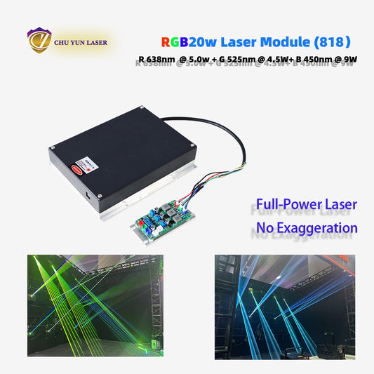 CY-818-RGB20W AC110~230V  rgb20w rgb laser module with ttl & analogue modulation with TEC cooling