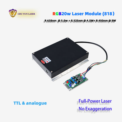 CY-818-RGB20W AC110~230V  rgb20w rgb laser module with ttl & analogue modulation with TEC cooling