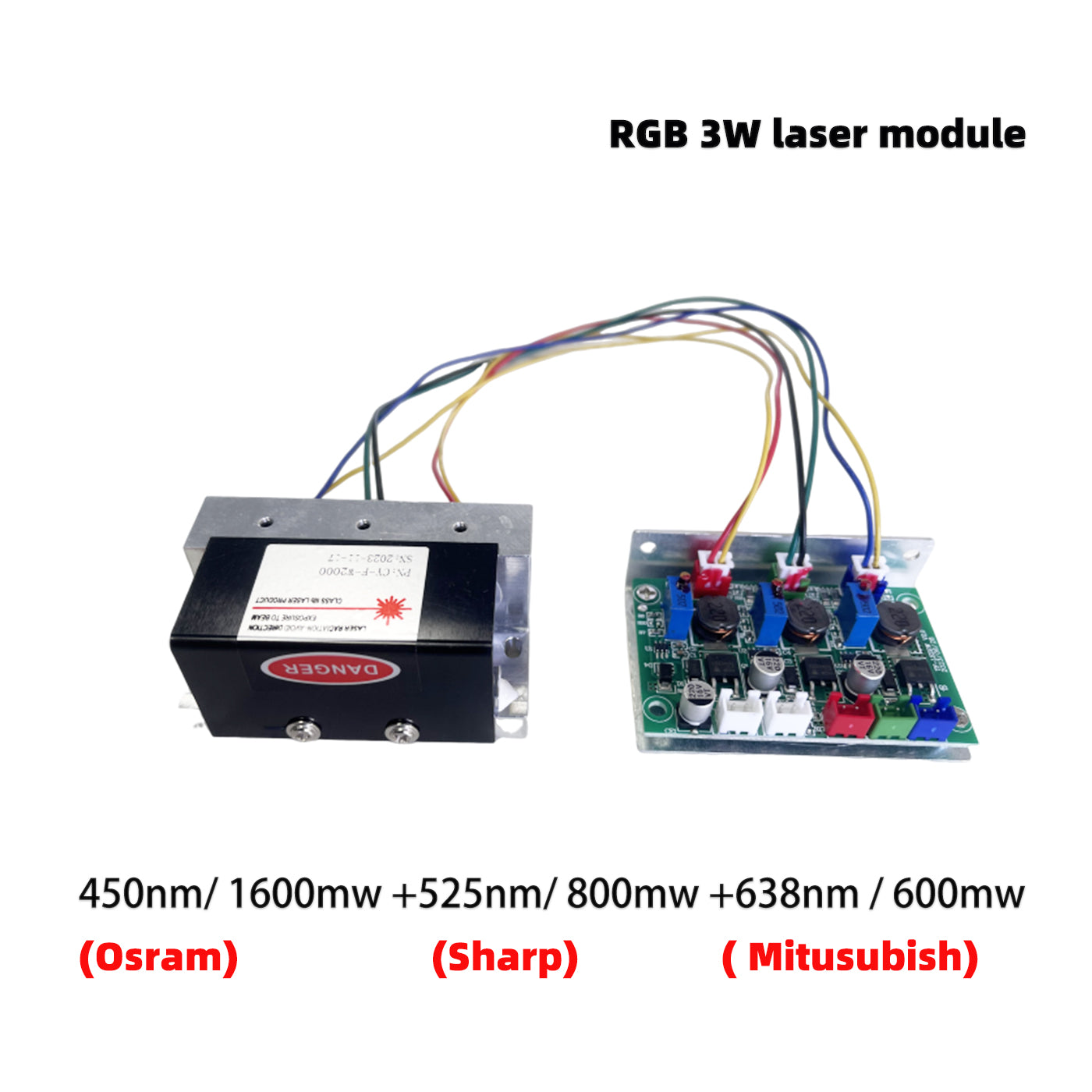 DC12V rgb3w white laser module with ttl & analogue modulation ...