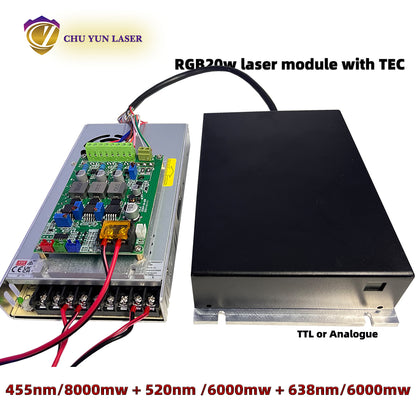 AC110~230V  rgb20w rgb laser module with ttl & analogue modulation with TEC cooling